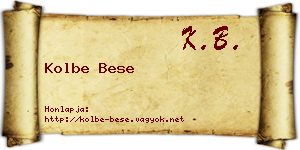 Kolbe Bese névjegykártya